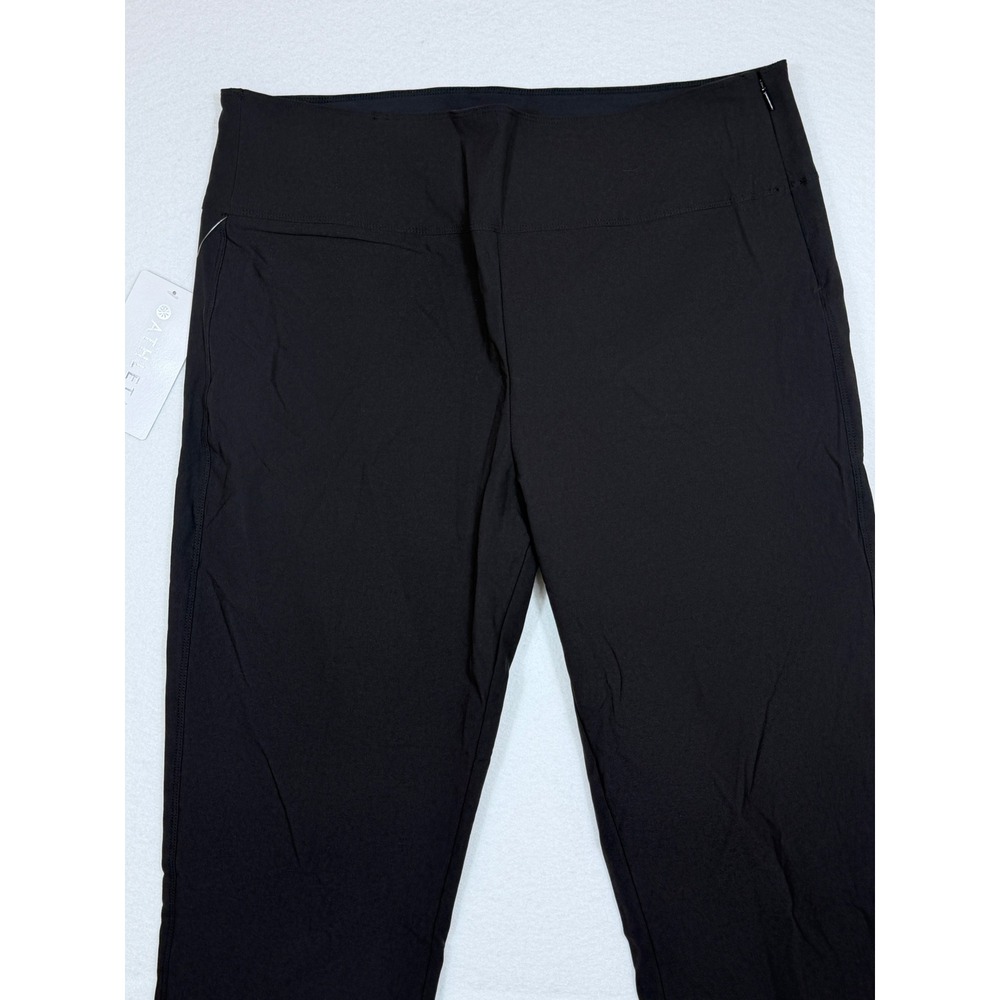 Athleta Wander Slim Ankle Pant Black Mid Rise Zip Pocket Tech Women Size 16T - Picture 1 of 9
